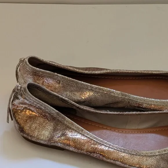 Great condition FRYE women's metallic Regina Ballet Flats Size 10 - Picture 4 of 13